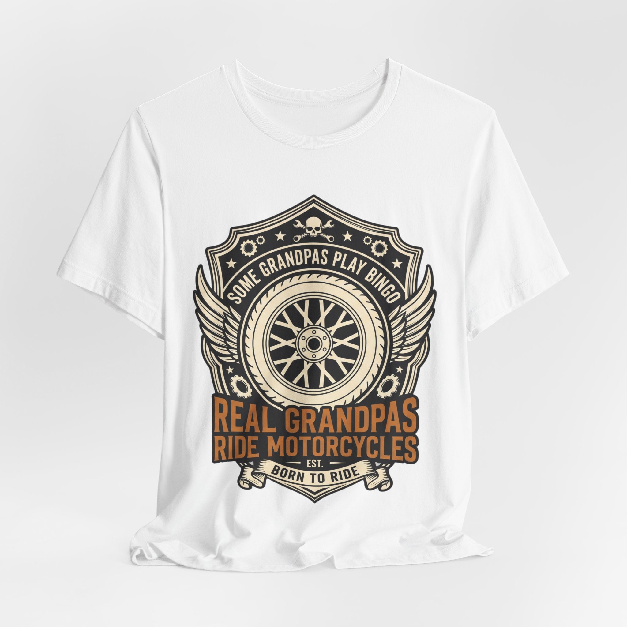 Grandpa Motorcycle T-Shirt – "Real Grandpas Ride Motorcycles" Vintage Biker Tee