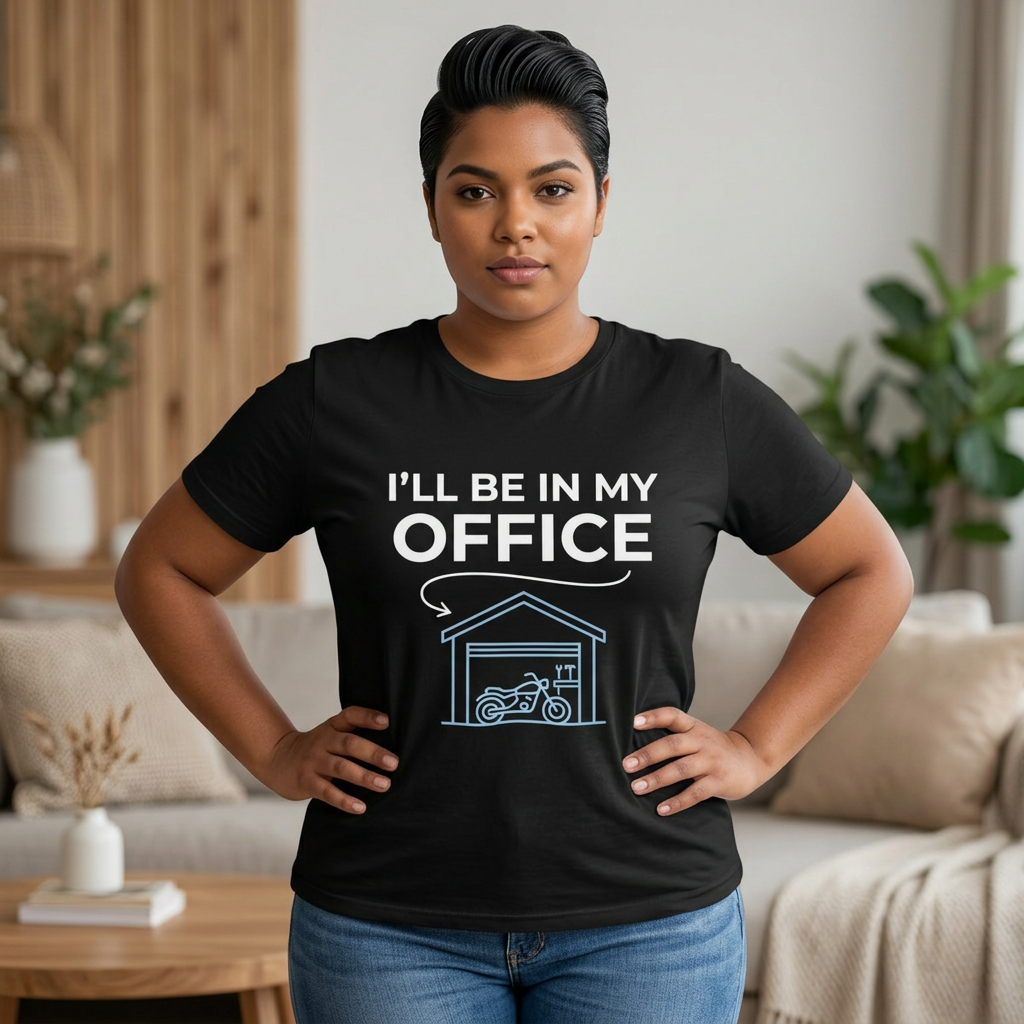 I'll Be In My Office Motorcycle Garage T-Shirt