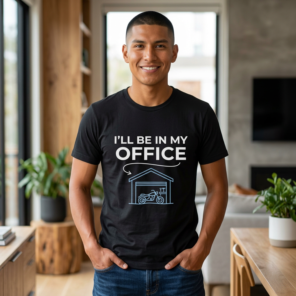 I'll Be In My Office Motorcycle Garage T-Shirt